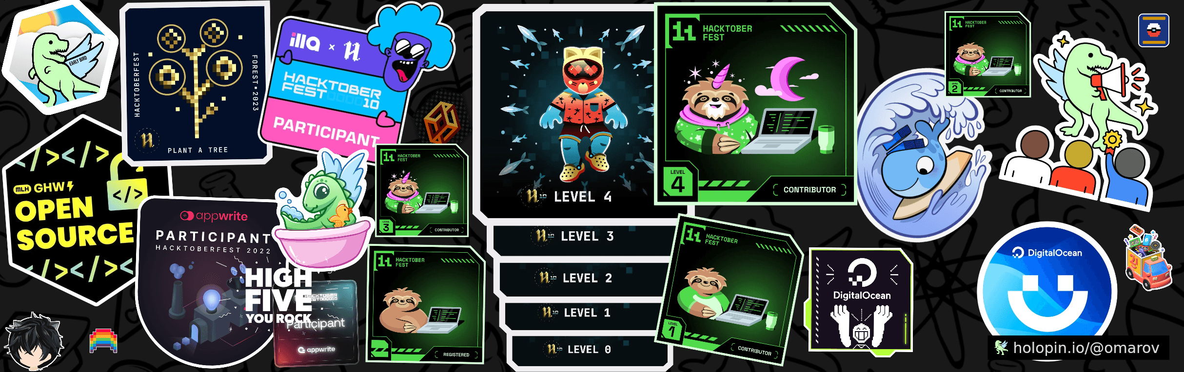Holopin badge board for @omarov